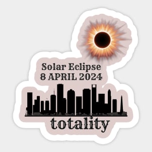Art Solar Eclipse 2024 Totality 8 April  T-Shirt Sticker